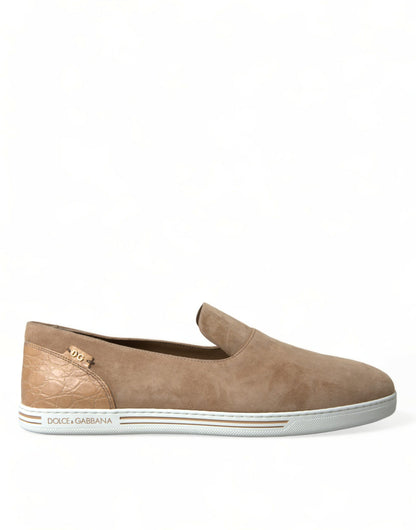 Dolce & Gabbana Elegant Beige Leather Loafers Dolce & Gabbana