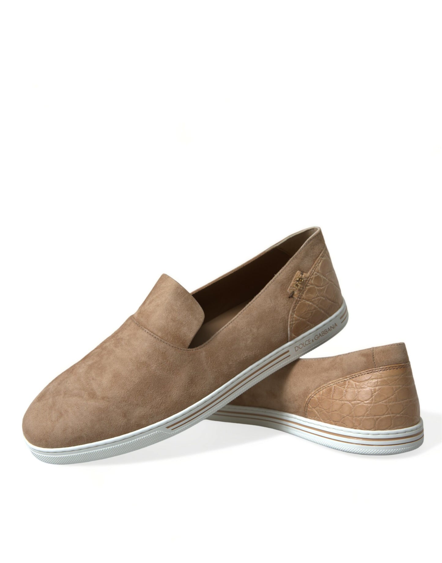 Dolce & Gabbana Elegant Beige Leather Loafers Dolce & Gabbana