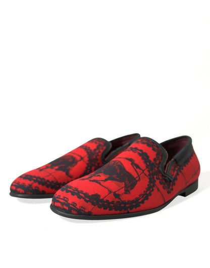 Dolce & Gabbana Torero-Inspired Luxe Red & Black Loafers Dolce & Gabbana