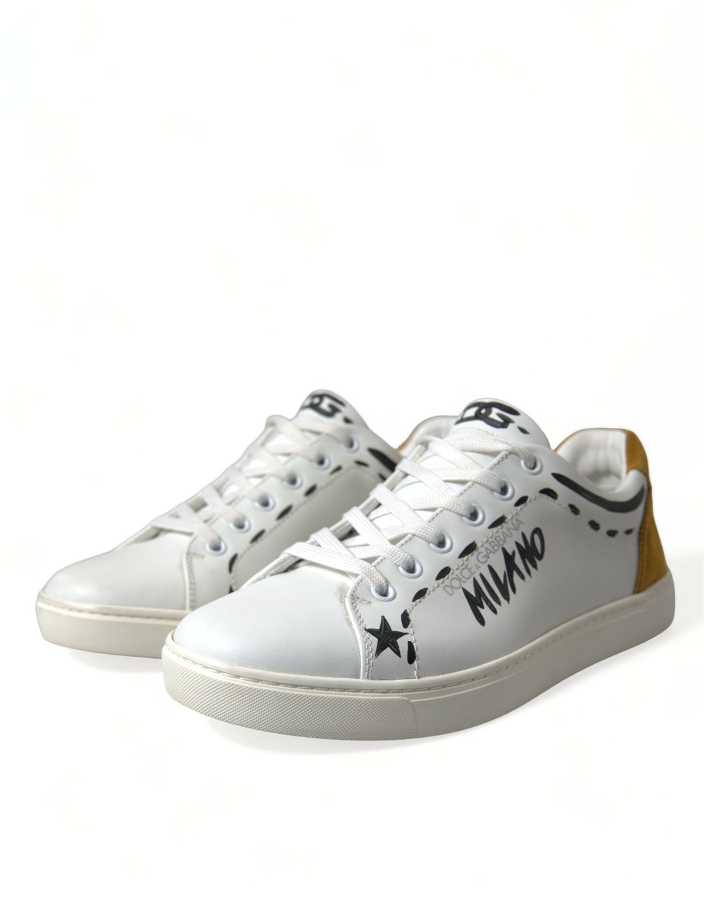 Dolce & Gabbana Sleek White Low Top Leather Sneakers Dolce & Gabbana