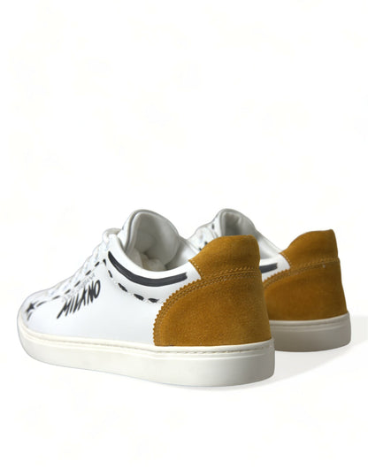 Dolce & Gabbana Sleek White Low Top Leather Sneakers Dolce & Gabbana