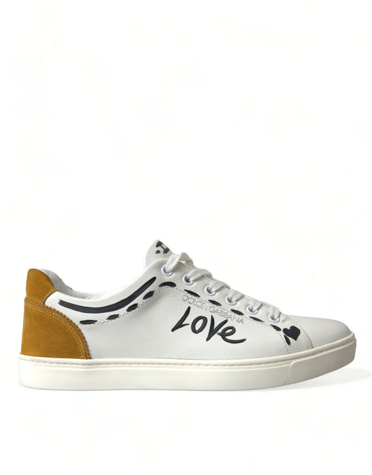 Dolce & Gabbana Sleek White Low Top Leather Sneakers Dolce & Gabbana