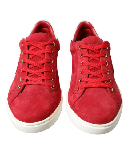 Dolce & Gabbana Elegant Red & White Low Top Sneakers Dolce & Gabbana