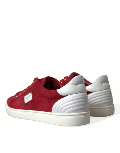 Dolce & Gabbana Elegant Red & White Low Top Sneakers Dolce & Gabbana