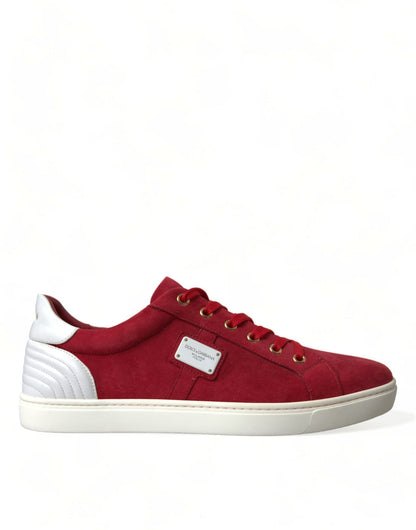 Dolce & Gabbana Elegant Red & White Low Top Sneakers Dolce & Gabbana