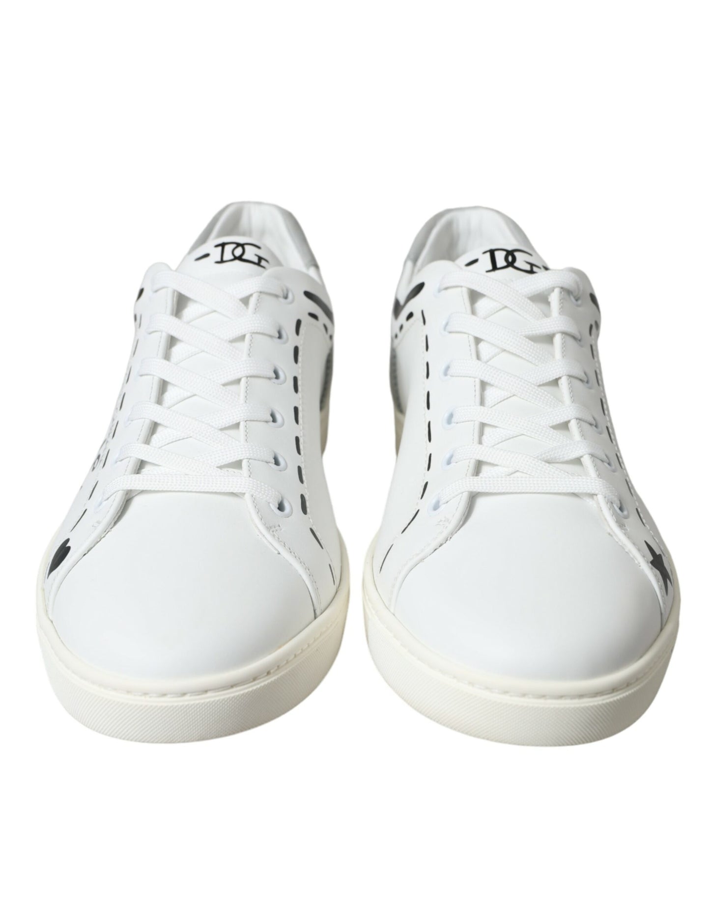 Dolce & Gabbana Elegant White Calfskin Leather Sneakers Dolce & Gabbana