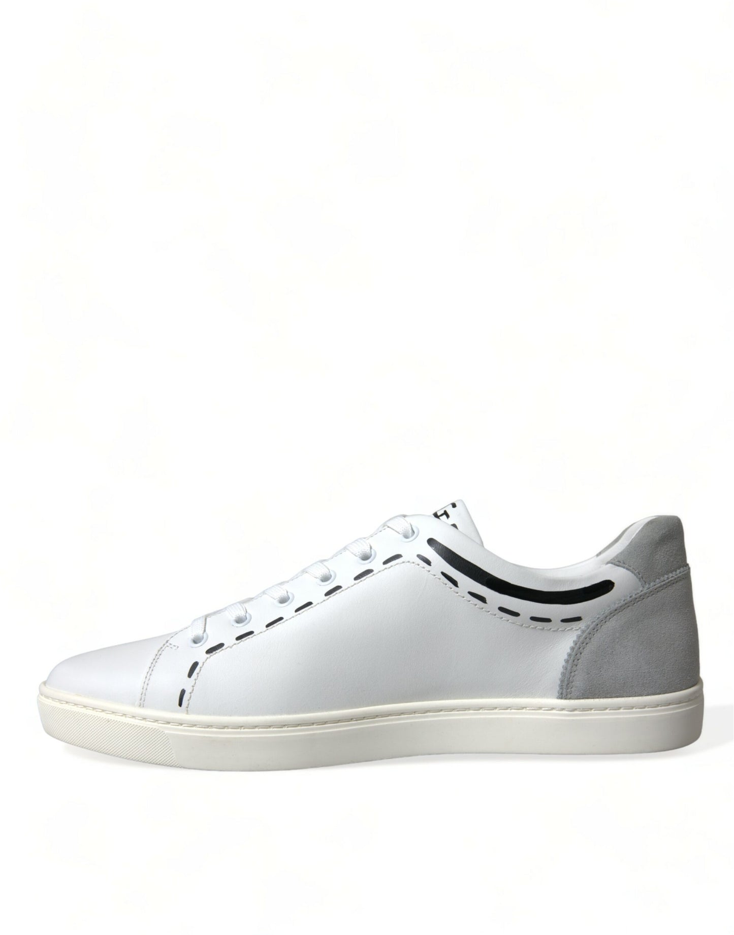 Dolce & Gabbana Elegant White Calfskin Leather Sneakers Dolce & Gabbana