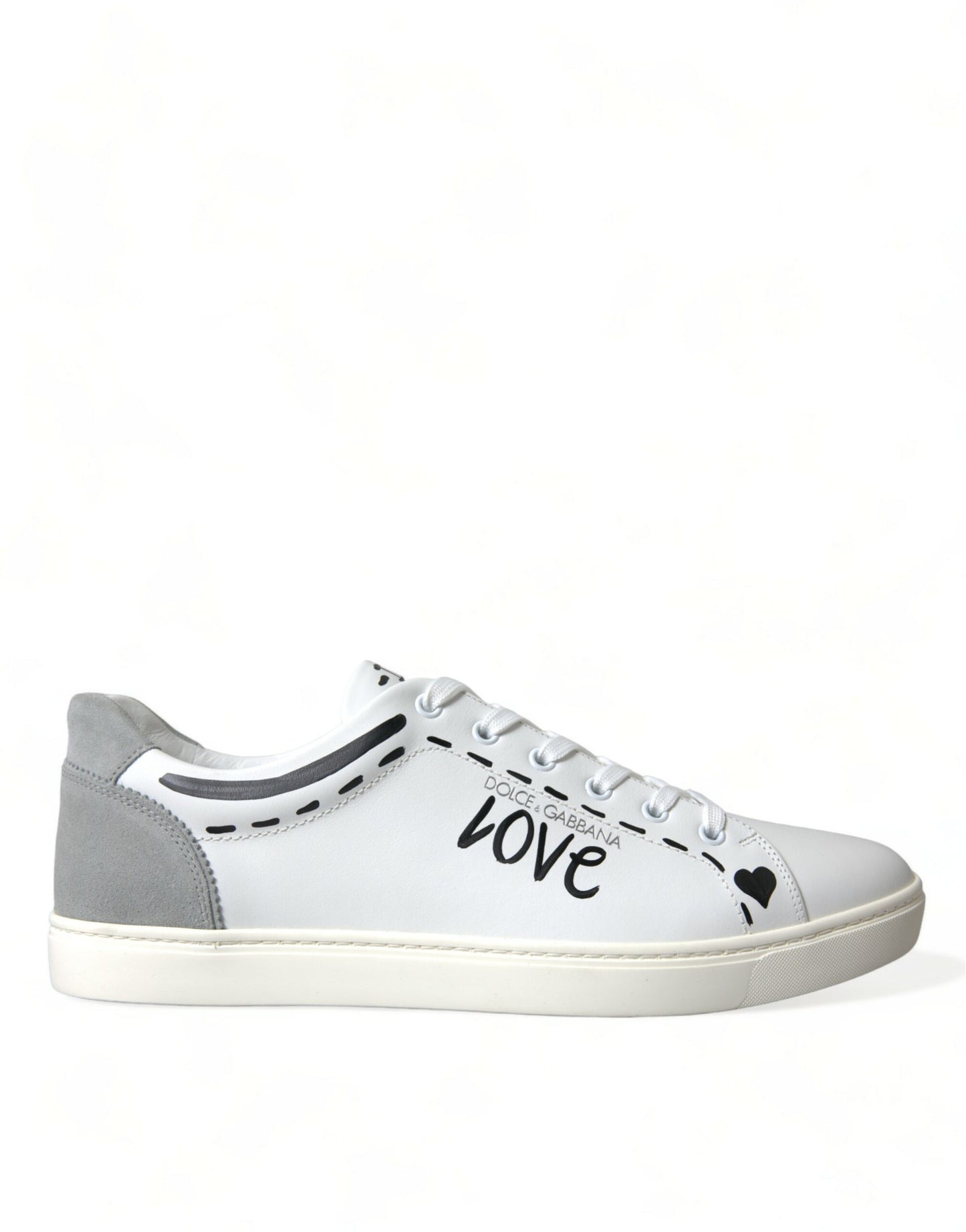 Dolce & Gabbana Elegant White Calfskin Leather Sneakers Dolce & Gabbana