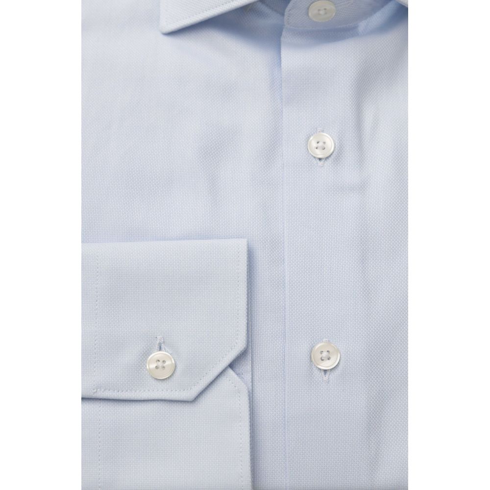 Bagutta "Light Blue Cotton Men Shirt" Bagutta