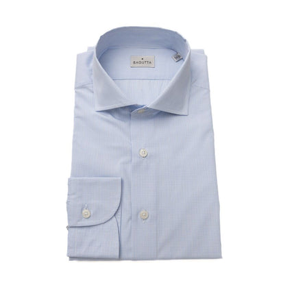 Bagutta Light Blue Cotton Men Shirt Bagutta