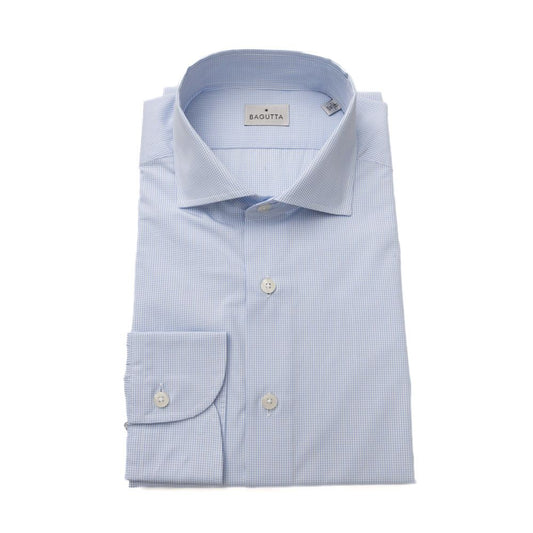 Bagutta Light Blue Cotton Men Shirt Bagutta