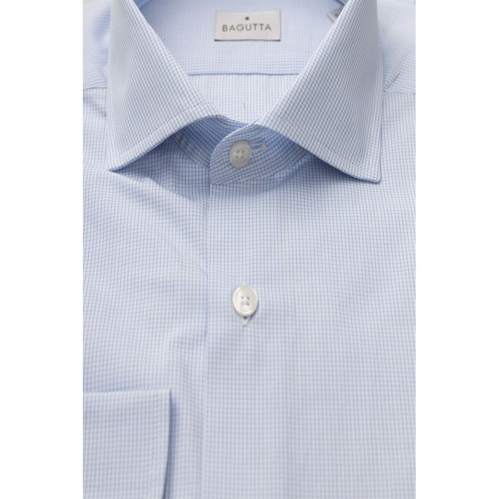 Bagutta Light Blue Cotton Men Shirt Bagutta