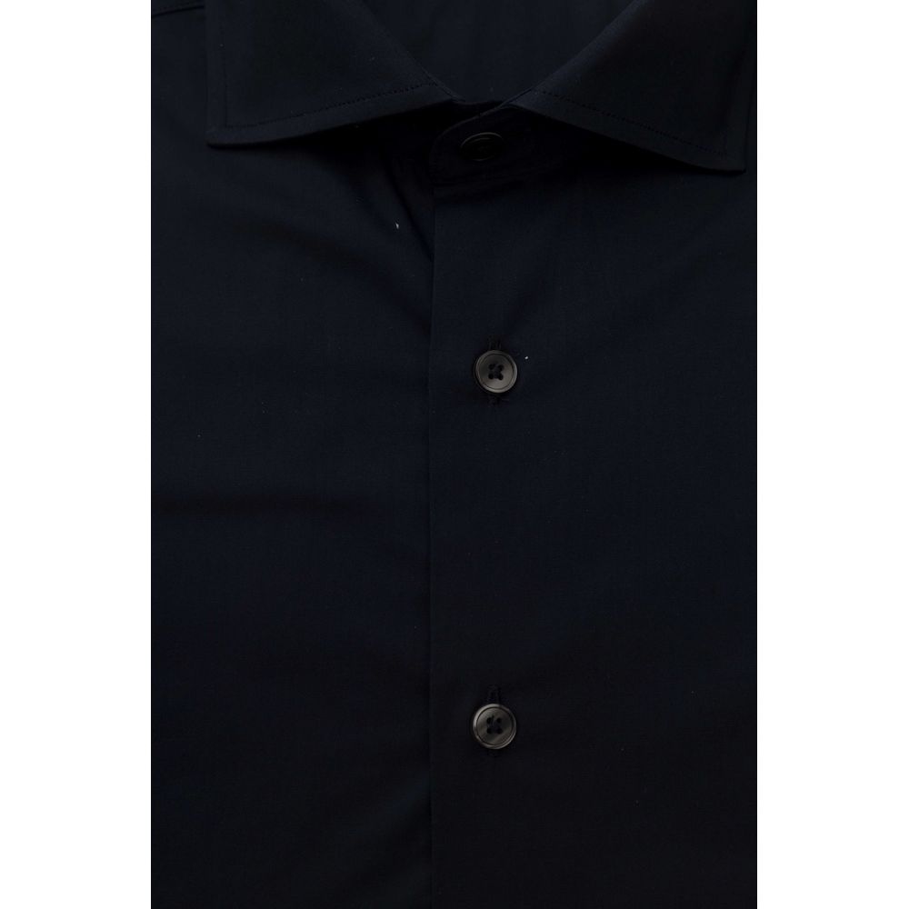 Bagutta Blue Cotton Men Shirt Bagutta