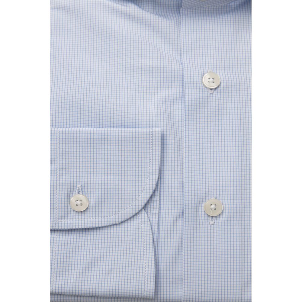 Bagutta Light Blue Cotton Men Shirt Bagutta