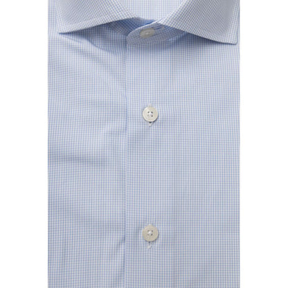 Bagutta Light Blue Cotton Men Shirt Bagutta