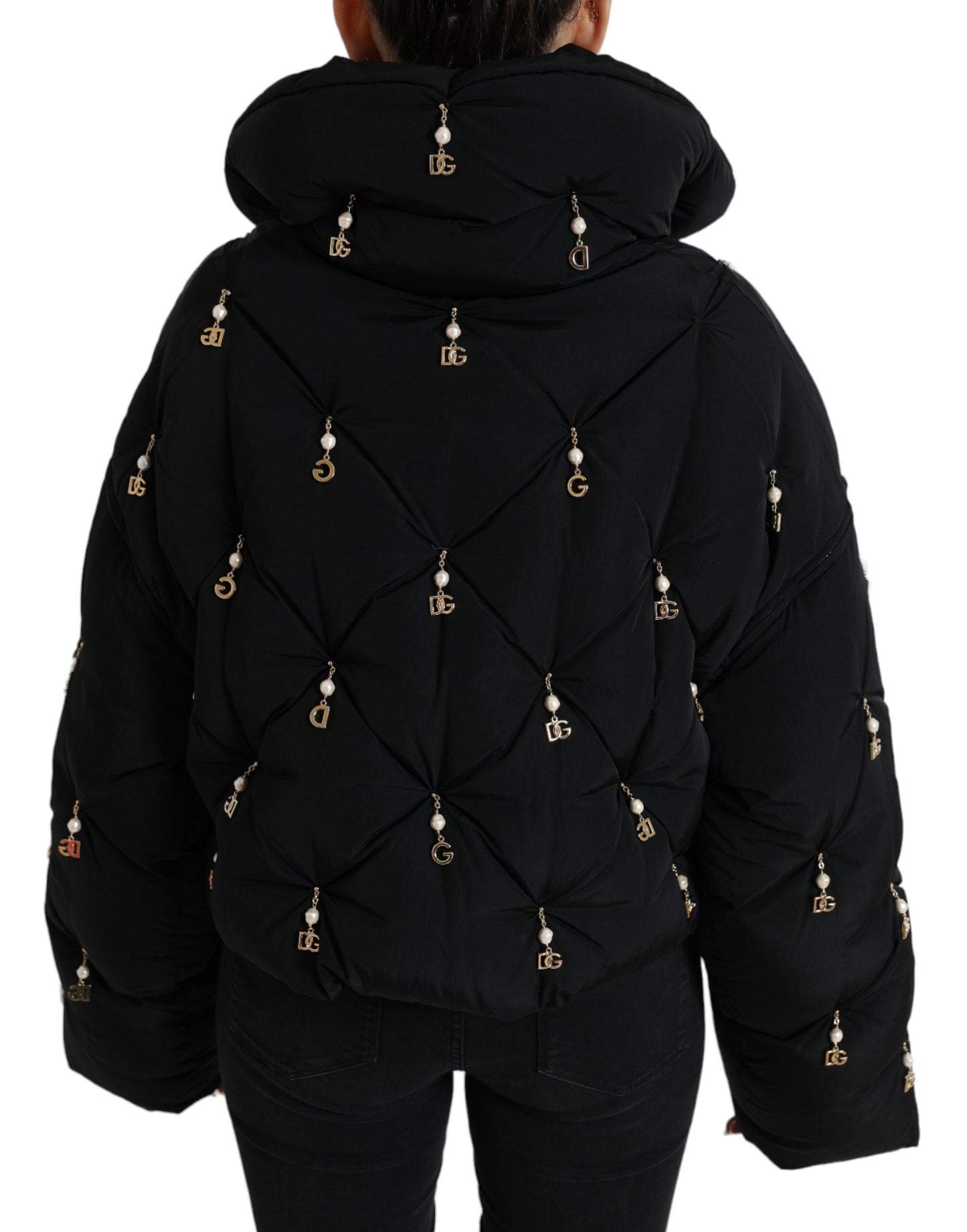 Dolce & Gabbana Elegant Quilted Jacket with Pearl Embellishment Dolce & Gabbana