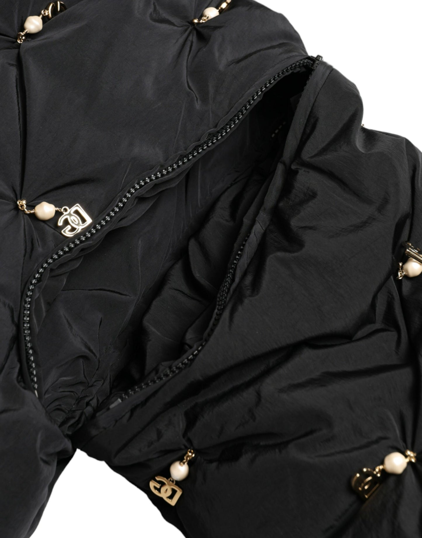 Dolce & Gabbana Elegant Quilted Jacket with Pearl Embellishment Dolce & Gabbana