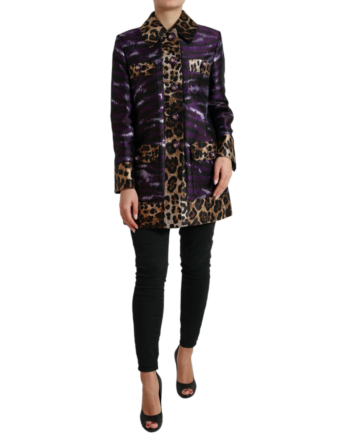 Dolce & Gabbana Exquisite Jacquard Trench With Tiger Motif Dolce & Gabbana