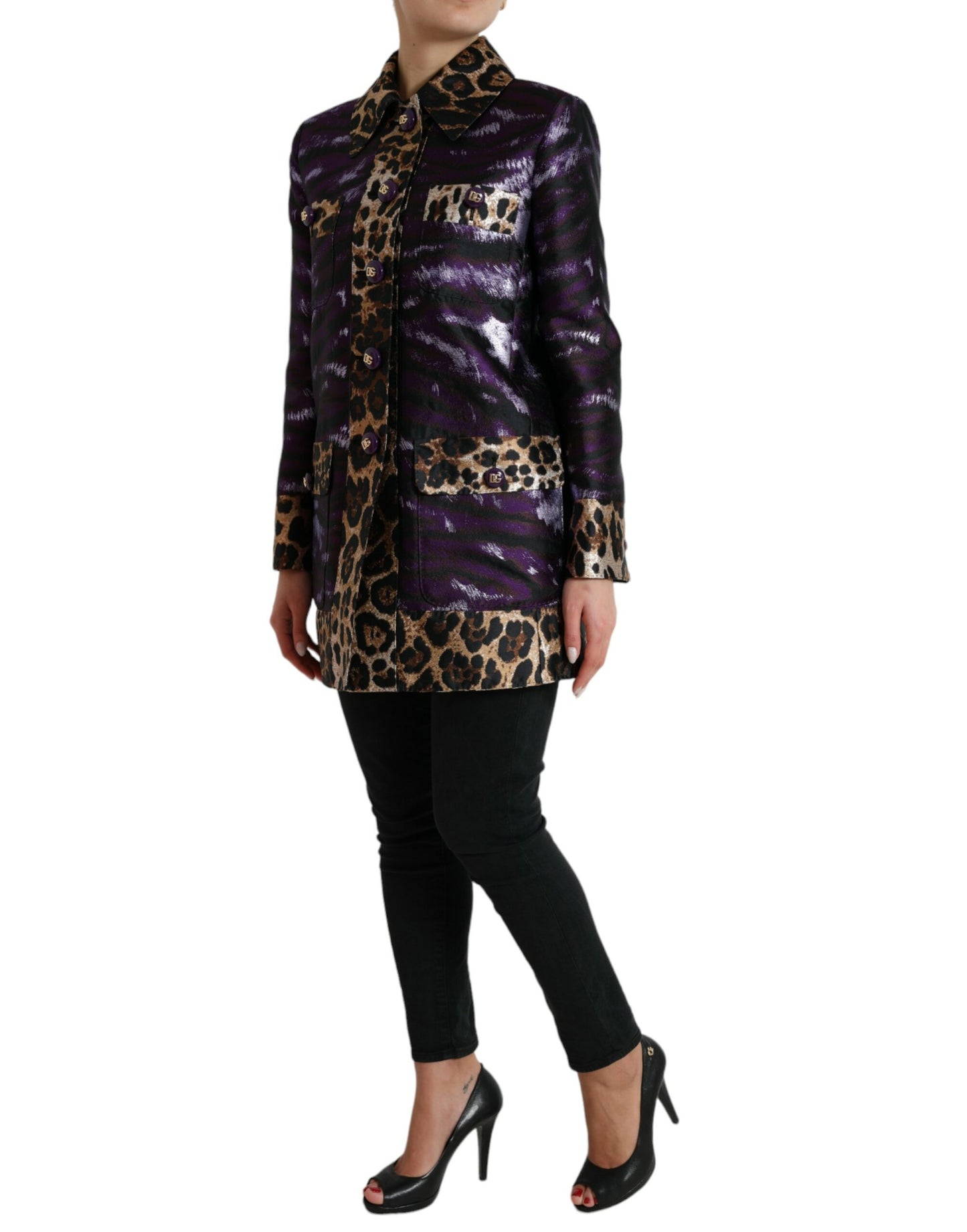 Dolce & Gabbana Exquisite Jacquard Trench With Tiger Motif Dolce & Gabbana