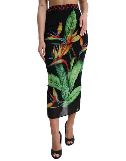 Dolce & Gabbana Floral High Waist Silk Midi Skirt Dolce & Gabbana