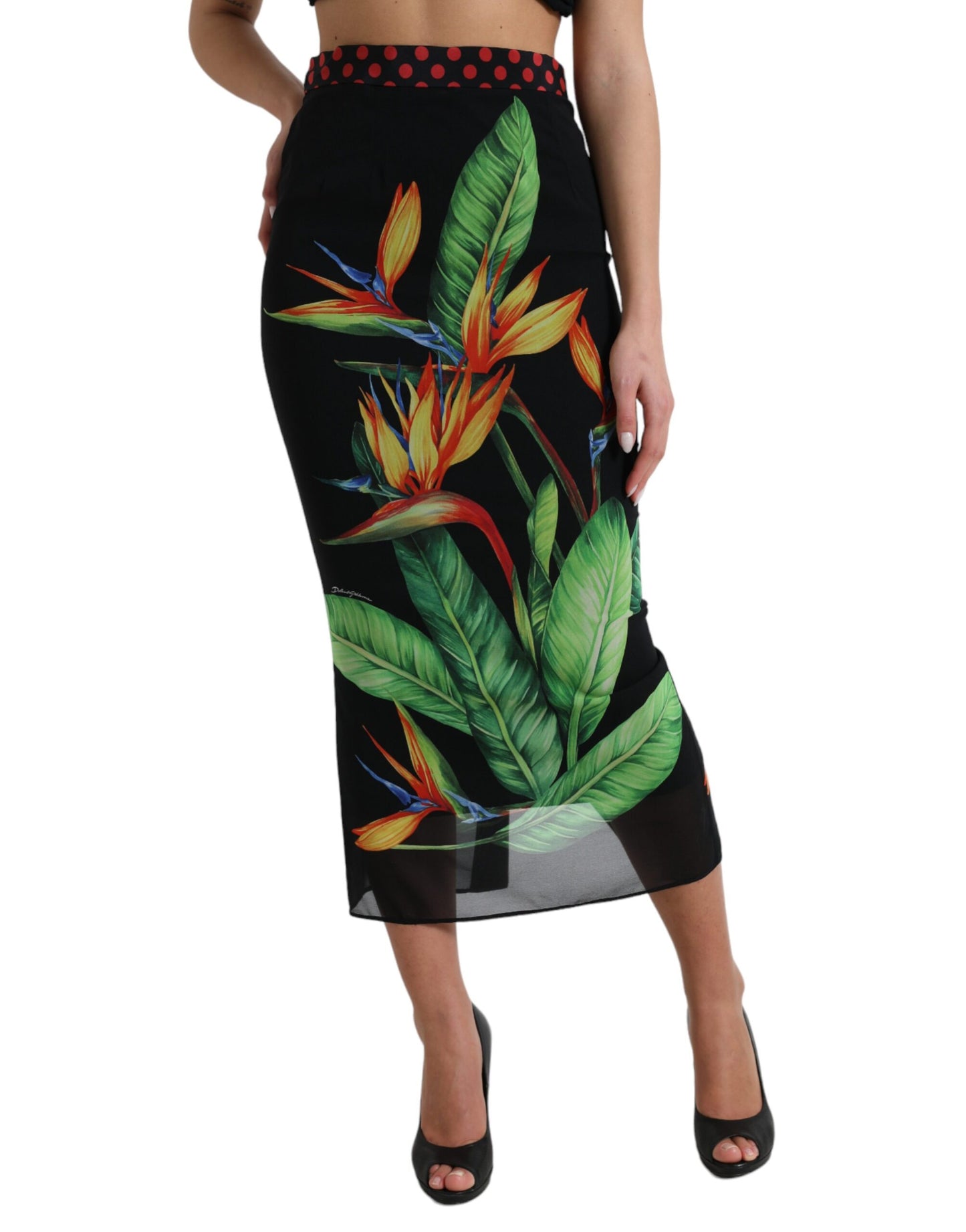 Dolce & Gabbana Floral High Waist Silk Midi Skirt Dolce & Gabbana