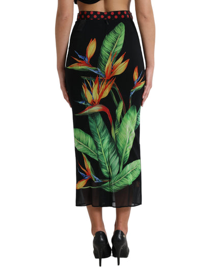 Dolce & Gabbana Floral High Waist Silk Midi Skirt Dolce & Gabbana