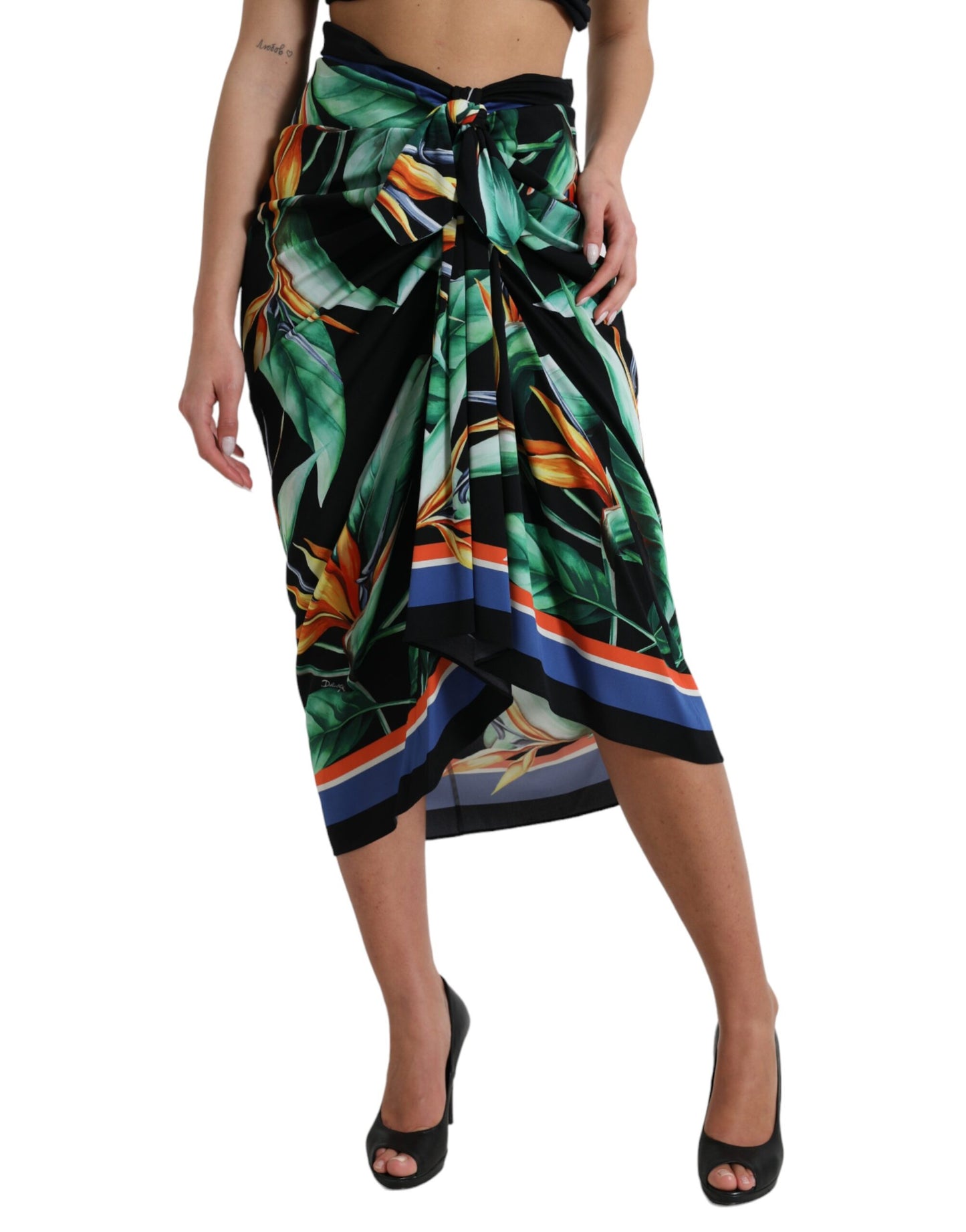 Dolce & Gabbana Elegant Floral High Waist Midi Skirt Dolce & Gabbana