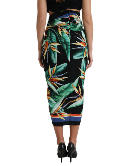 Dolce & Gabbana Elegant Floral High Waist Midi Skirt Dolce & Gabbana