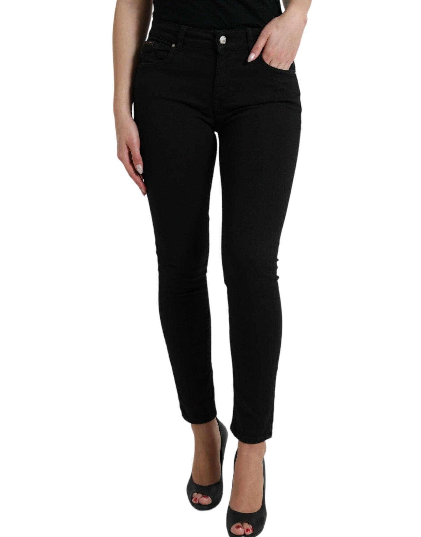 Dolce & Gabbana Elegant Black Mid-Waist Stretch Jeans Dolce & Gabbana