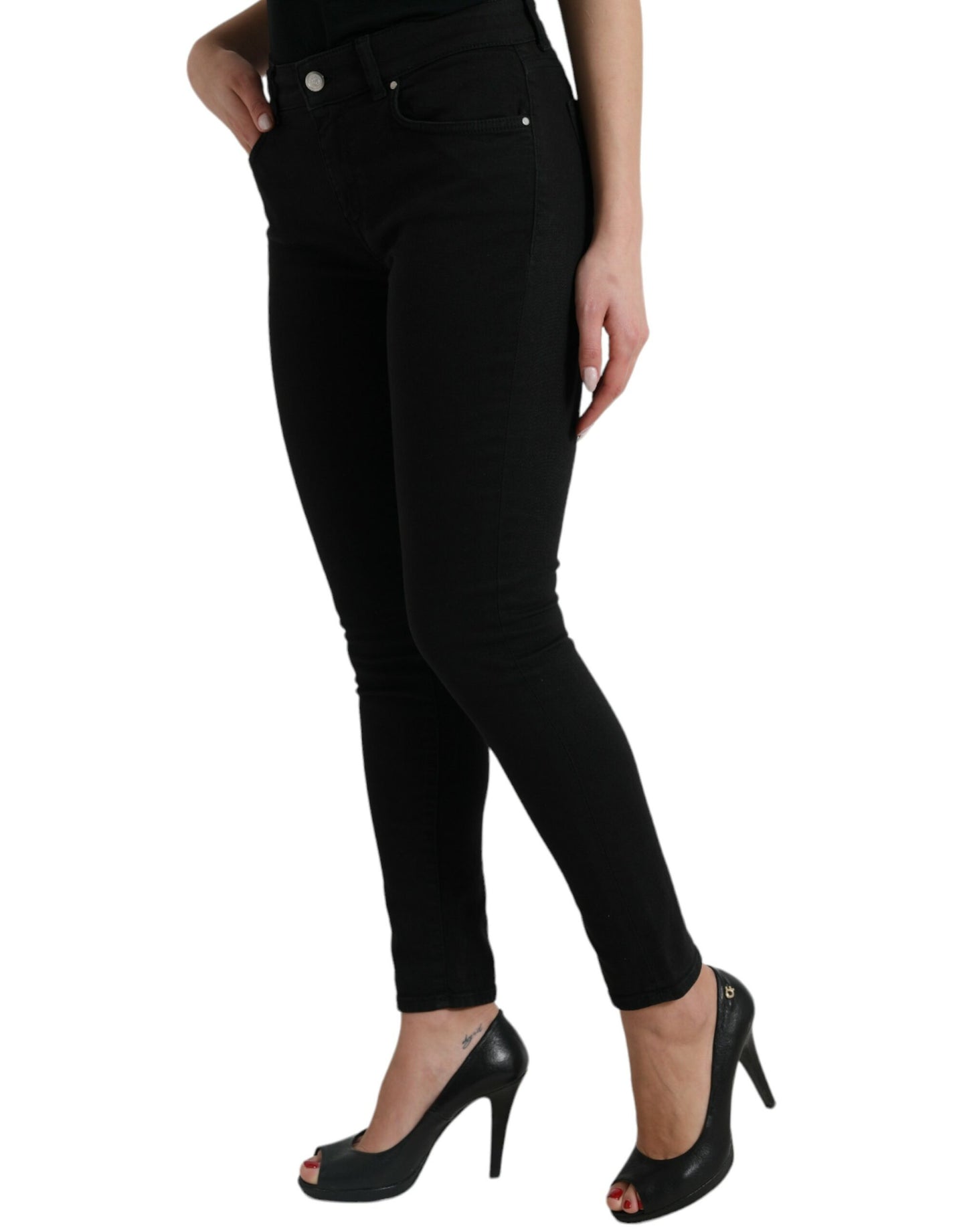 Dolce & Gabbana Elegant Black Mid-Waist Stretch Jeans Dolce & Gabbana