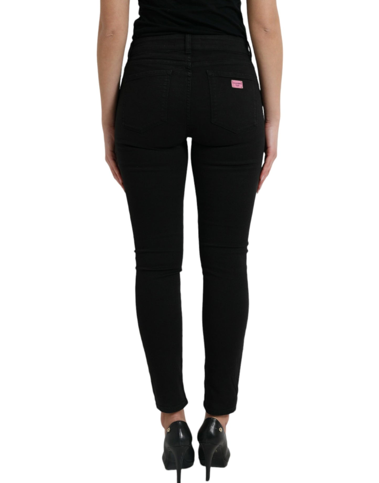 Dolce & Gabbana Elegant Black Mid-Waist Stretch Jeans Dolce & Gabbana