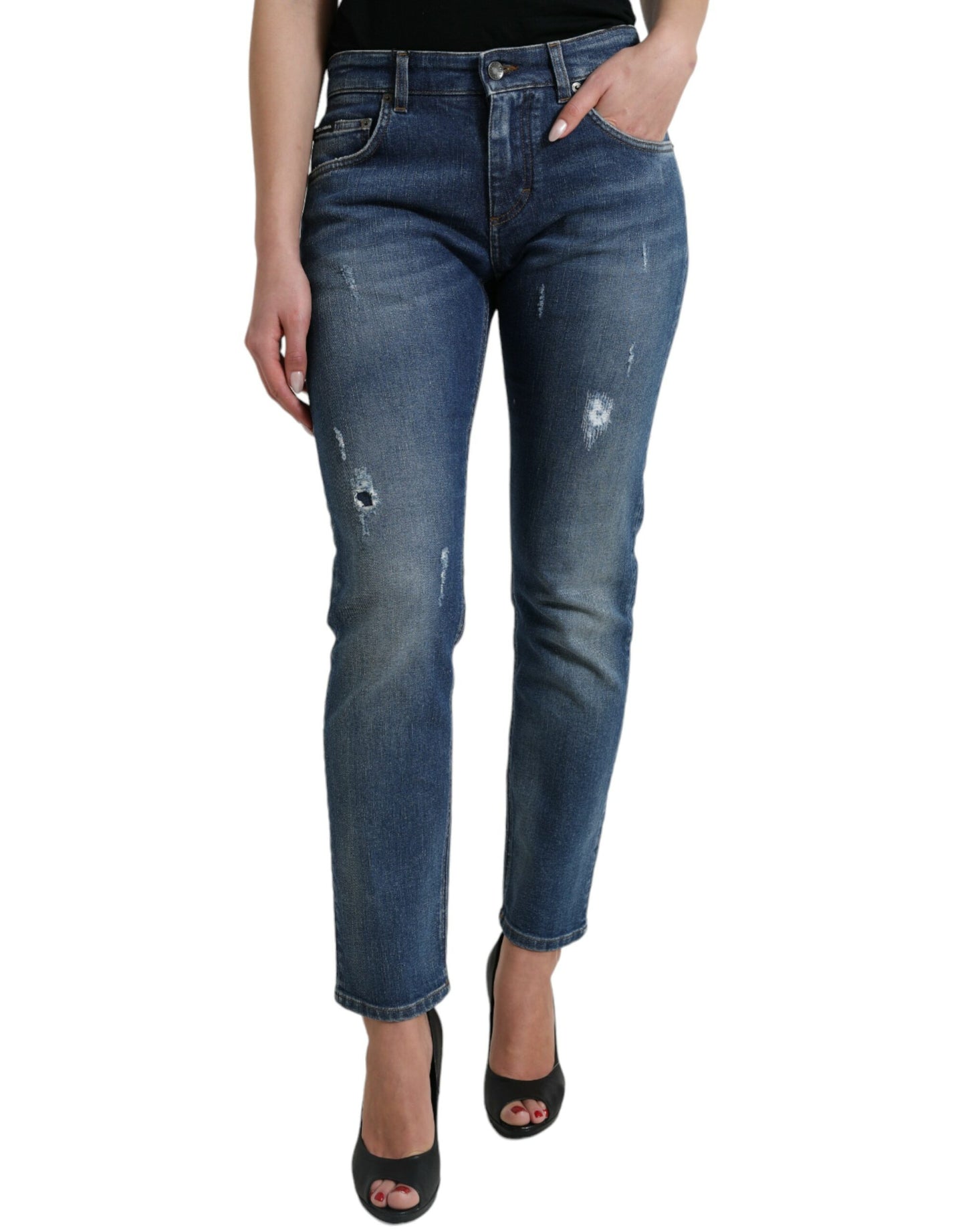 Dolce & Gabbana Chic Boyfriend Mid-Waist Stretch Jeans Dolce & Gabbana