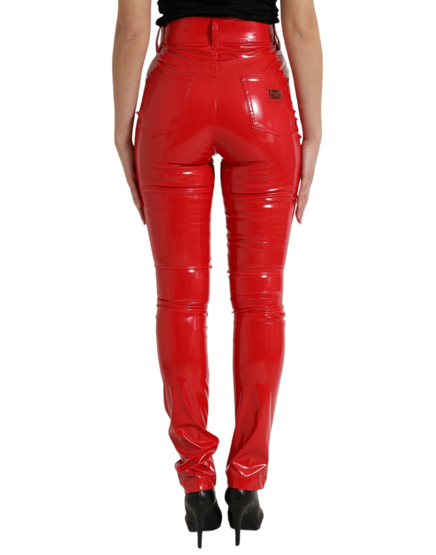 Dolce & Gabbana High Waist Red Skinny Pants - Sleek and Chic Dolce & Gabbana