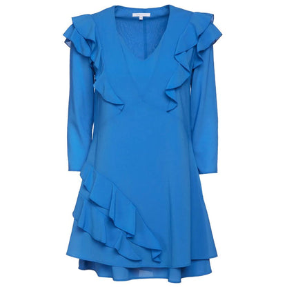 Patrizia Pepe Elegant Light Blue Ruffled Mini Dress Patrizia Pepe