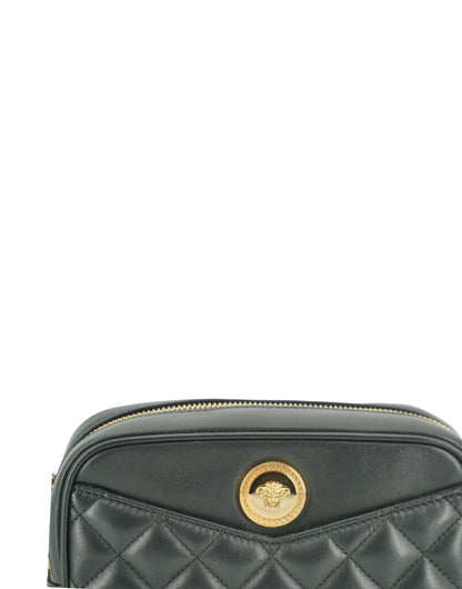 Versace Elegant Small Black Leather Crossbody Bag Versace