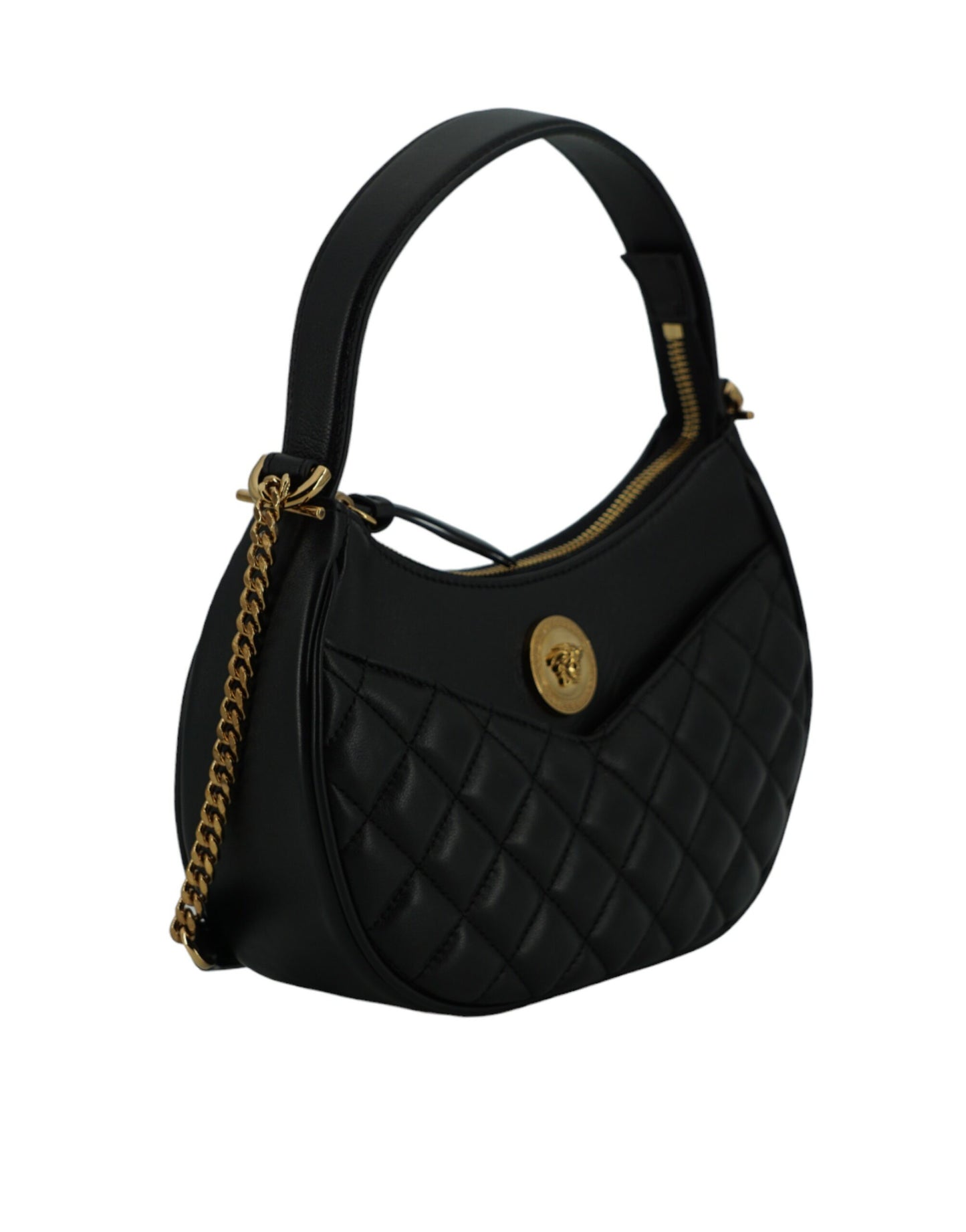 Versace Elegant Half Moon Leather Shoulder Bag Versace