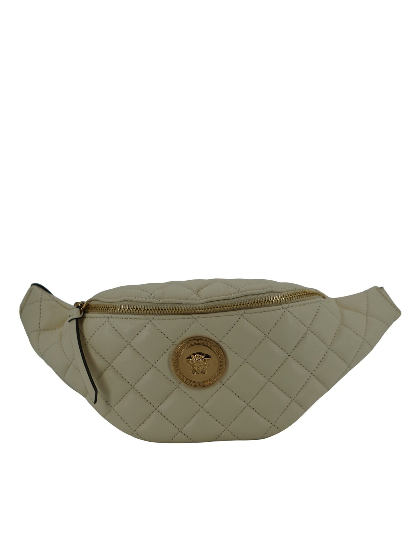 Versace Elegant White Lamb Leather Belt Bag Versace