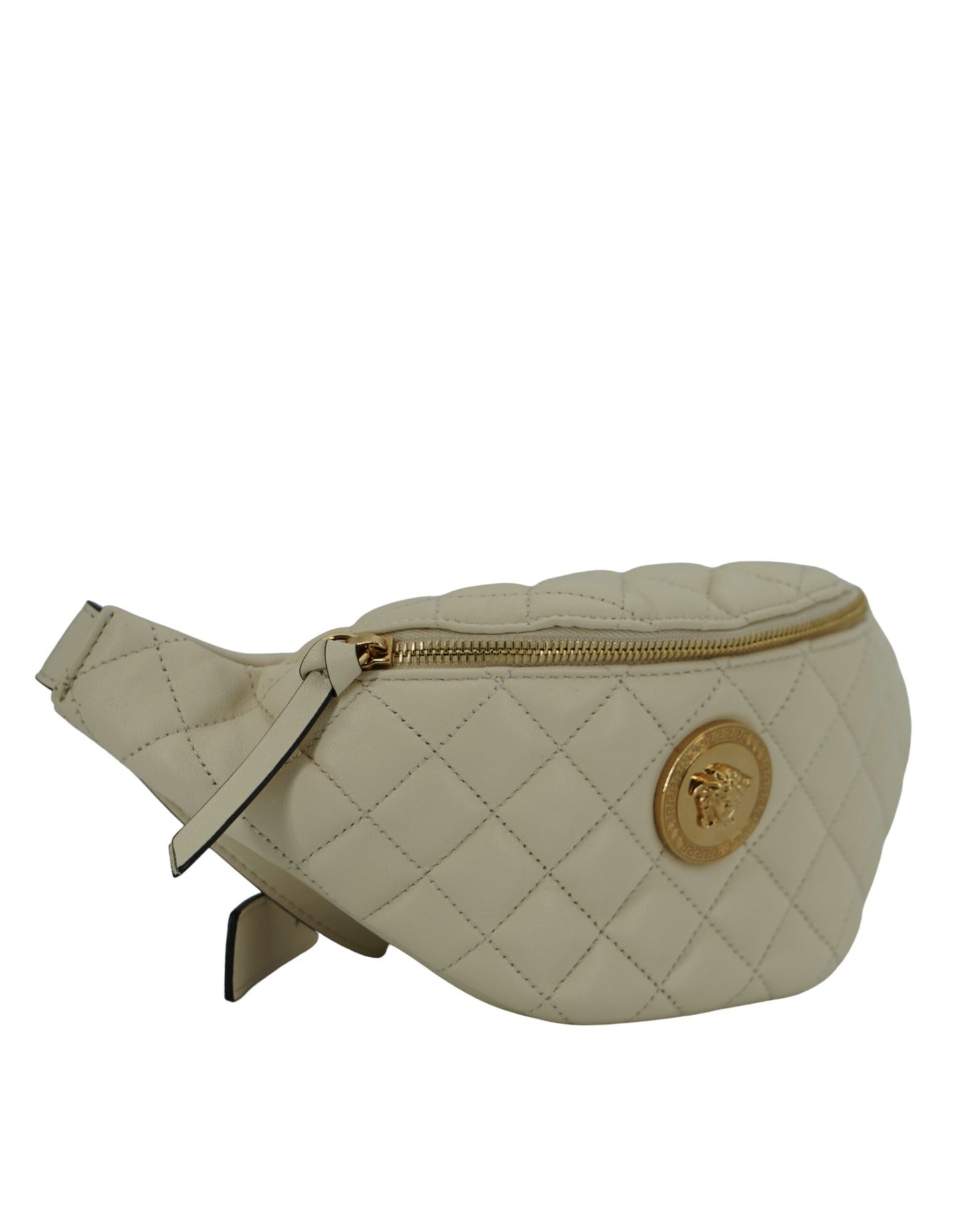 Versace Elegant White Lamb Leather Belt Bag Versace