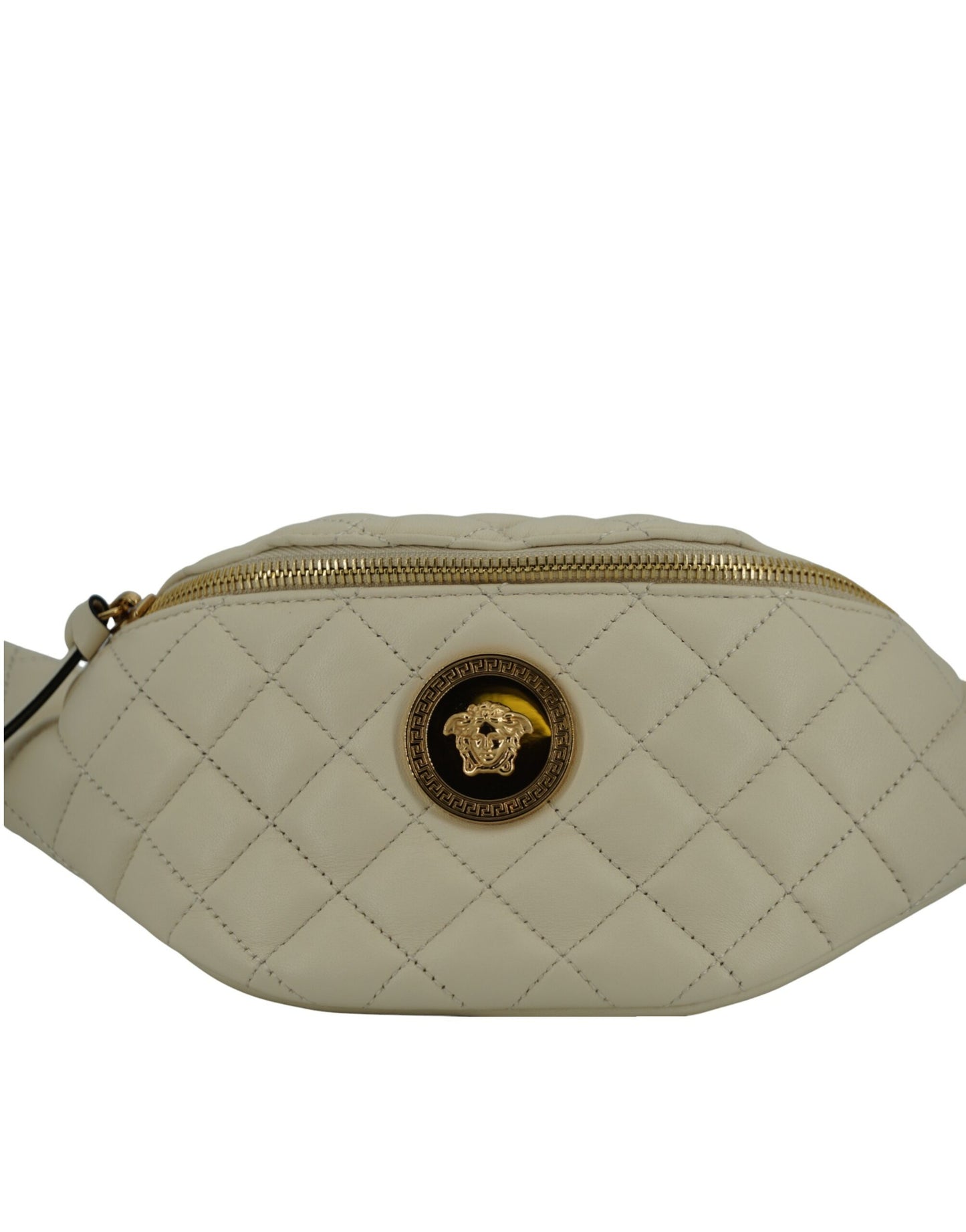 Versace Elegant White Lamb Leather Belt Bag Versace