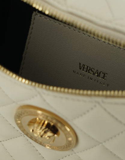 Versace Elegant White Lamb Leather Belt Bag Versace