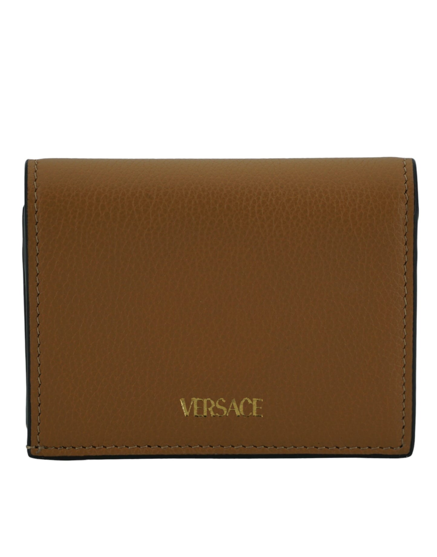 Versace Elegant Compact Leather Wallet in Brown Versace