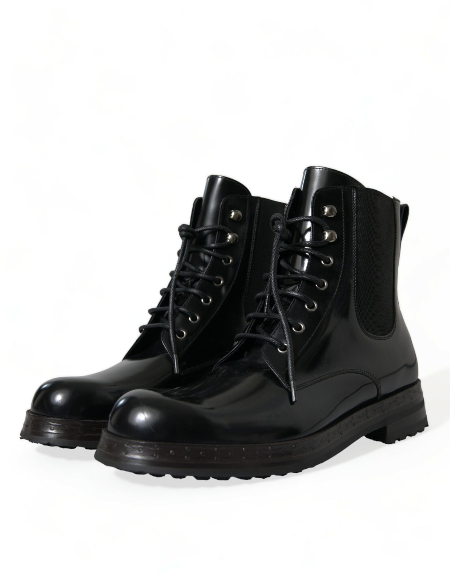 Dolce & Gabbana Elegant Black Leather Mid Calf Men's Boots Dolce & Gabbana