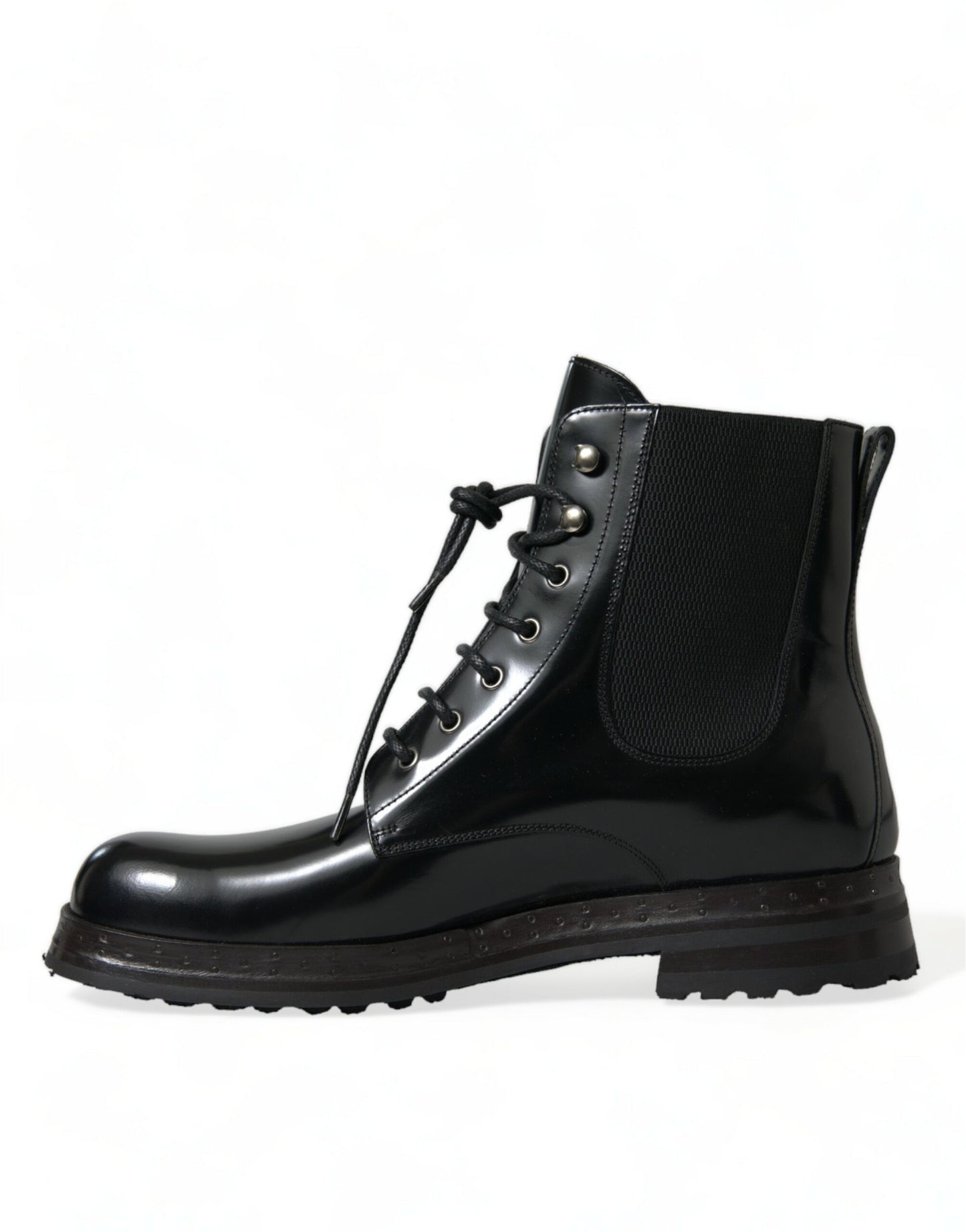 Dolce & Gabbana Elegant Black Leather Mid Calf Men's Boots Dolce & Gabbana