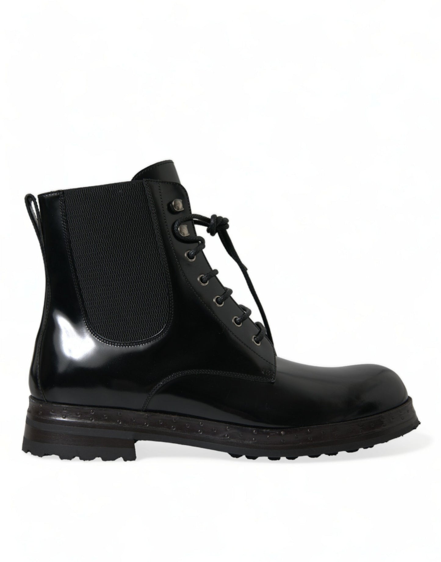 Dolce & Gabbana Elegant Black Leather Mid Calf Men's Boots Dolce & Gabbana