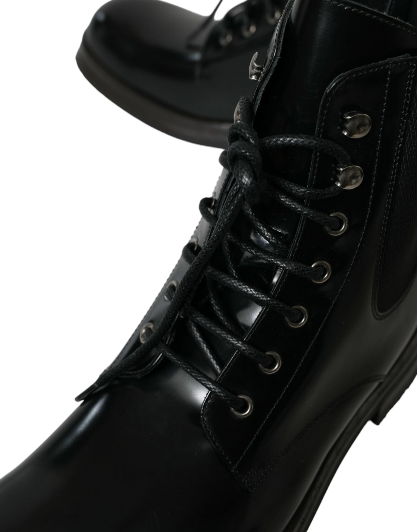 Dolce & Gabbana Elegant Black Leather Mid Calf Men's Boots Dolce & Gabbana