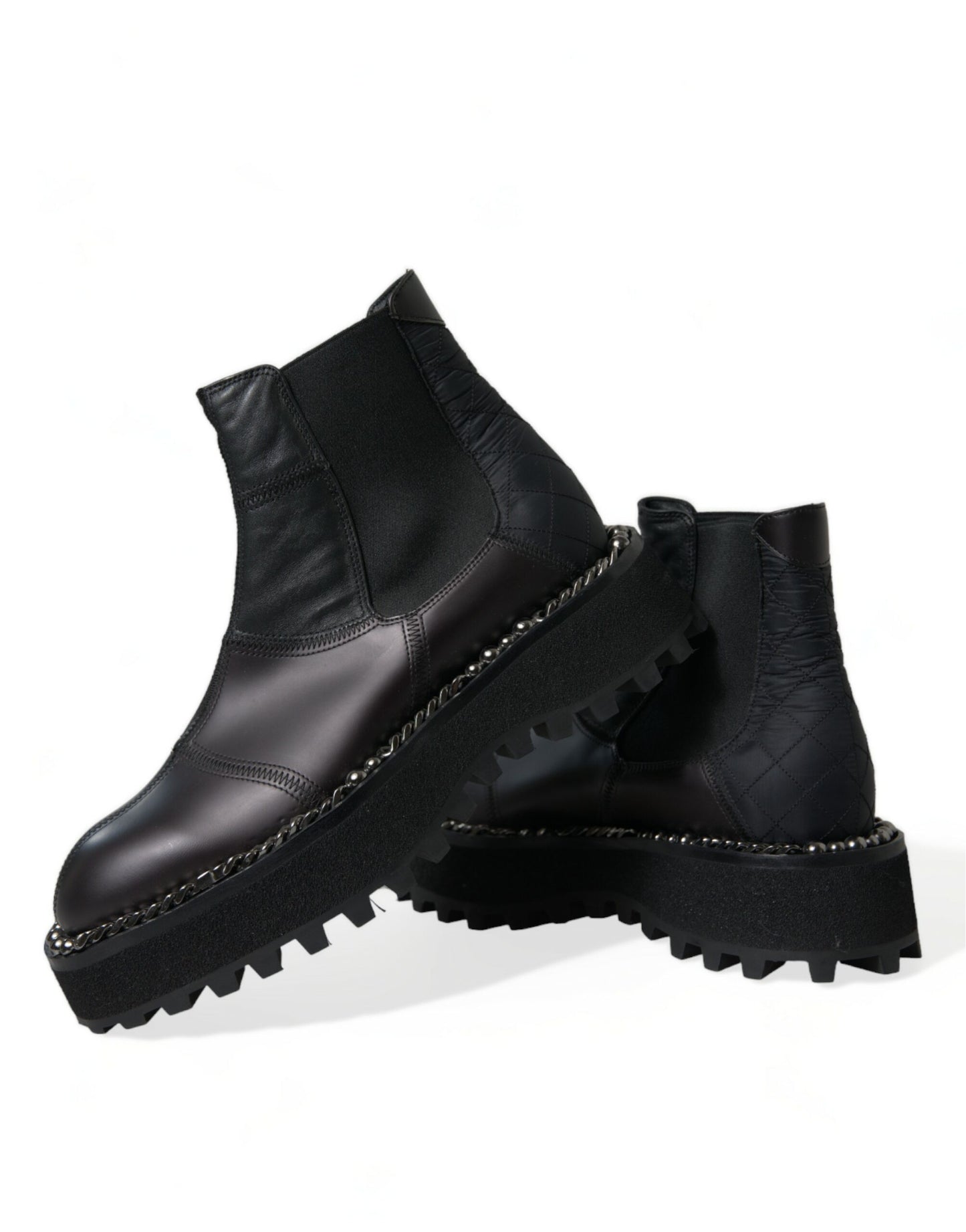 Dolce & Gabbana Elegant Black Chelsea Slip-On Boots Dolce & Gabbana