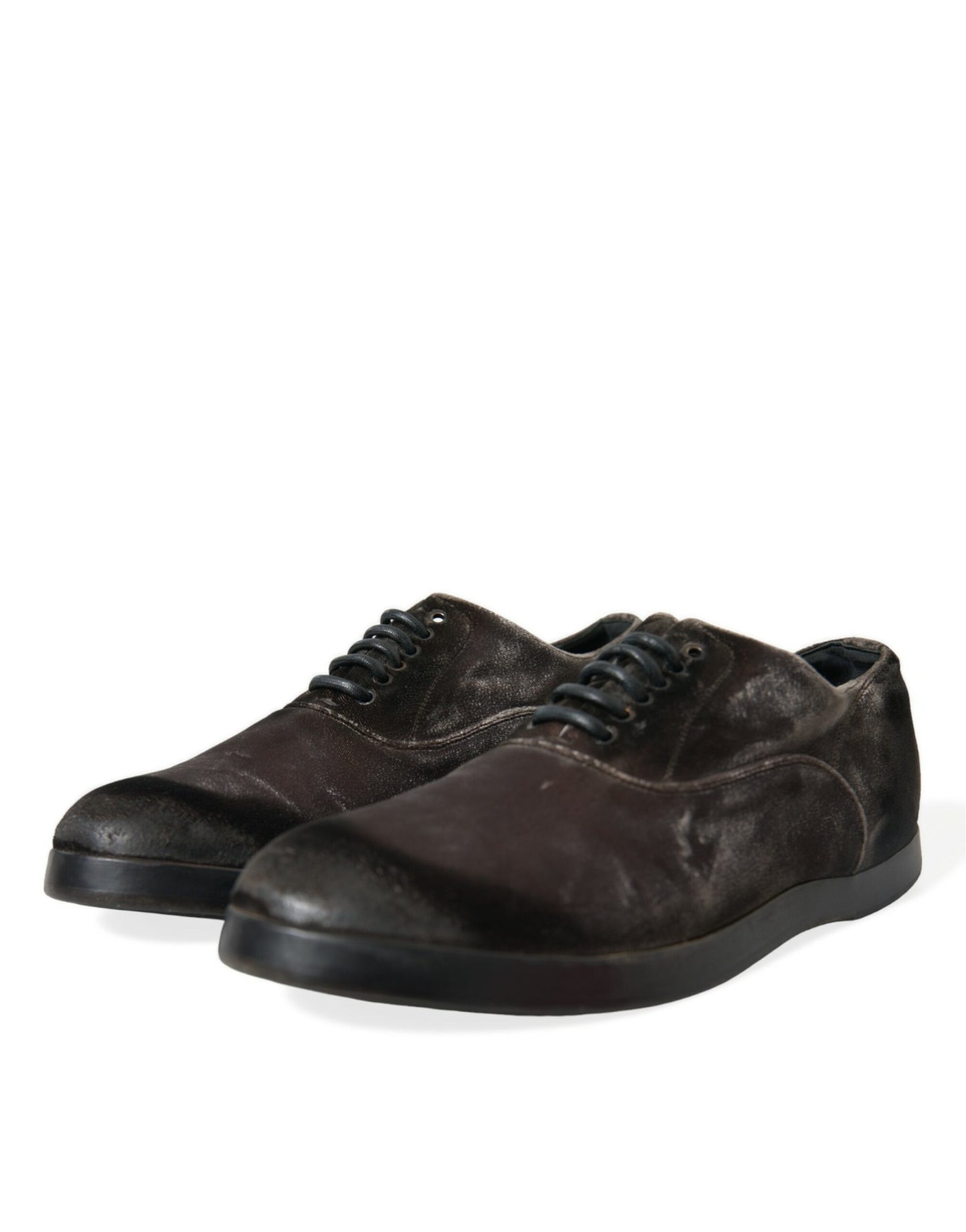 Dolce & Gabbana Elegant Brown Velvet Oxford Lace-up Shoes Dolce & Gabbana