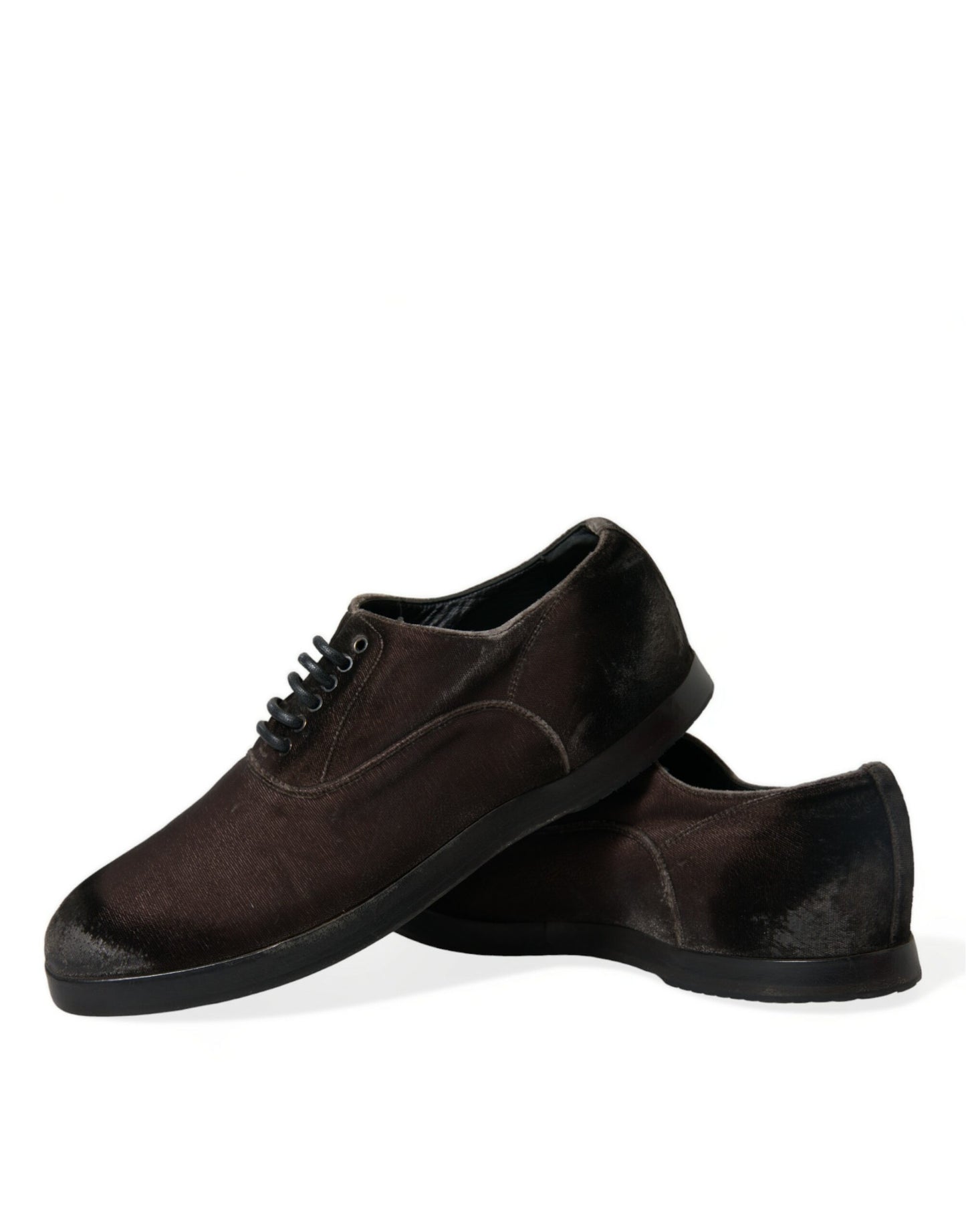 Dolce & Gabbana Elegant Brown Velvet Oxford Lace-up Shoes Dolce & Gabbana