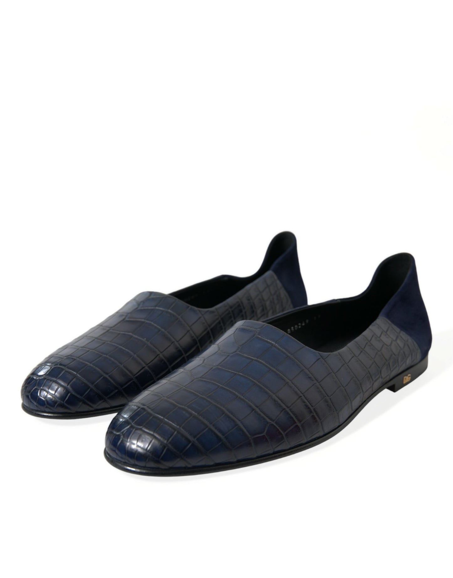 Dolce & Gabbana Elegant Blue Crocodile Leather Loafers Dolce & Gabbana