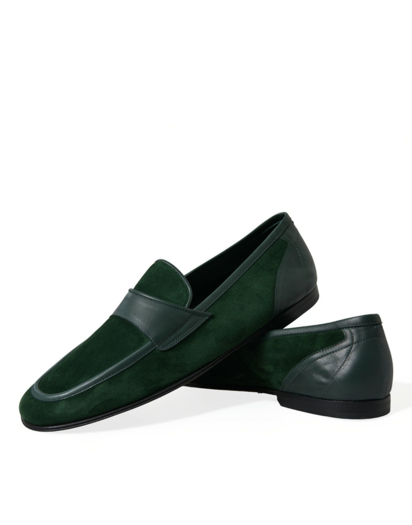 Dolce & Gabbana Emerald Velvet Leather Loafers for Men Dolce & Gabbana